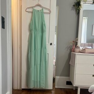 SHEIN Mint Green Halter Maxi Dress